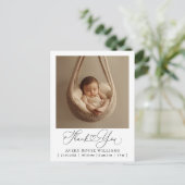 Carte Postale Faire-part de naissance bébé moderne Merci photo (Debout devant)