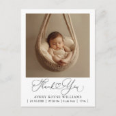 Carte Postale Faire-part de naissance bébé moderne Merci photo (Devant)