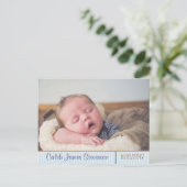 Carte postale Faire-part de naissance bébé personn (Debout devant)