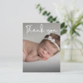 Carte Postale Faire-part de naissance bébé vertical et Merci (Debout devant)