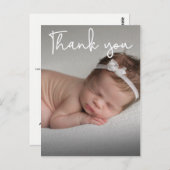 Carte Postale Faire-part de naissance bébé vertical et Merci (Devant / Derrière)