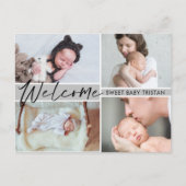 Carte Postale Faire-part de naissance Bienvenue Petit Bébé Doux (Devant)