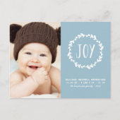 Carte Postale Faire-part de naissance bleu clair pour les fêtes (Devant)