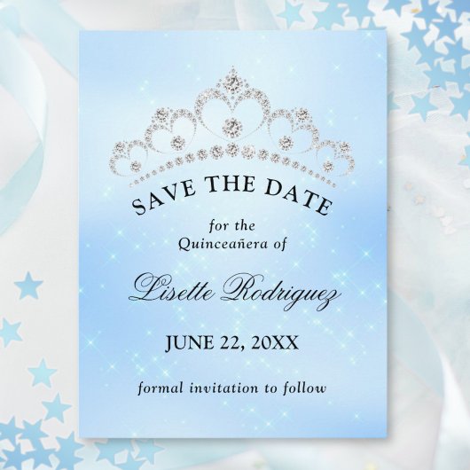 Carte Postale Faire-Part de Naissance Blue Quinceanera