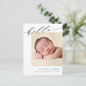 Carte postale Faire-part de naissance Calligraphie (Debout devant)