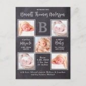 Carte Postale Faire-part de naissance Collage photo de 5 photos  (Devant)