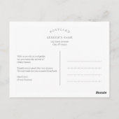 Carte Postale Faire-part de naissance couleur personnalisée élég (Dos)