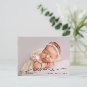 Carte Postale Faire-part de naissance de bébé au style moderne a (Debout devant)