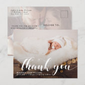 Carte Postale Faire-part de naissance de bébé avec un script Mer (Devant / Derrière)