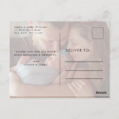 Carte Postale Faire-part de naissance de bébé avec un script Mer (Dos)