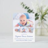 Carte Postale Faire-part de naissance de bébé élégant avec 4 pho (Debout devant)