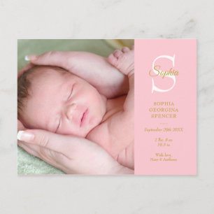 Carte Postale Faire-part de naissance de bébé fille Statistiques