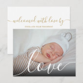 Carte Postale Faire-part de naissance de bébé moderne (Devant / Derrière)