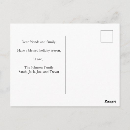 Carte Postale Faire-part de naissance de bébé pour l'Action de g (Dos)