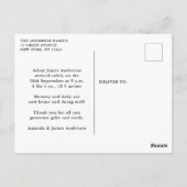 Carte Postale Faire-part de naissance de garçon Collage de photo (Dos)