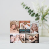 Carte Postale Faire-part de naissance de garçon Merci Collage de (Debout devant)