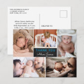 Carte Postale Faire-part de naissance de garçon Merci Collage de (Devant / Derrière)