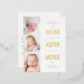 Carte postale Faire-part de naissance de grille mo (Recto/Verso)