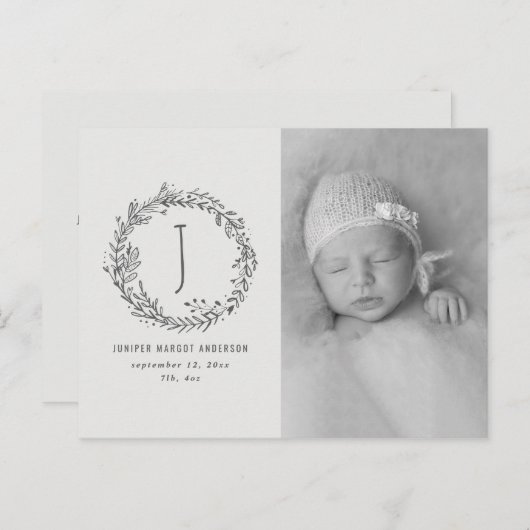 Carte postale faire-part de naissance de la couron (Devant / Derrière)