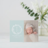 Carte Postale Faire-part de naissance de la couronne de fleurs (Debout devant)