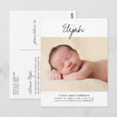 Carte postale Faire-part de naissance de nom de sc (Devant / Derrière)
