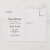 Carte Postale Faire-part de naissance de script Merci photo bébé (Dos)