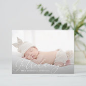 carte postale faire-part de naissance de script mo (Debout devant)