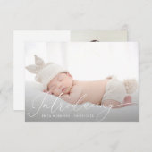 carte postale faire-part de naissance de script mo (Devant / Derrière)