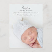 Carte Postale Faire-part de naissance de superposition photo de (Devant)