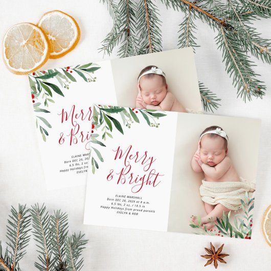 Carte Postale faire-part de naissance de vacances de noël