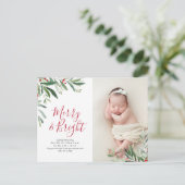 Carte Postale faire-part de naissance de vacances de noël (Debout devant)