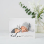 Carte Postale Faire-part de naissance deux photos Merci écriture (Debout devant)