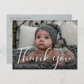 Carte postale faire-part de naissance et Merci (Devant / Derrière)