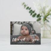 Carte postale faire-part de naissance et Merci (Debout devant)