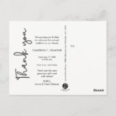 Carte Postale Faire-part de naissance et Merci bébé vertical (Dos)