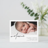 Carte Postale Faire-part de naissance et Merci d'accueil (Debout devant)