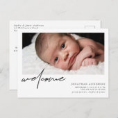 Carte Postale Faire-part de naissance et Merci d'accueil (Devant / Derrière)