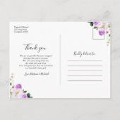 Carte Postale Faire-part de naissance et Merci de photo floraux (Dos)