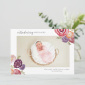 Carte postale Faire-part de naissance Fleur Fille (Debout devant)