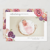 Carte postale Faire-part de naissance Fleur Fille (Devant / Derrière)