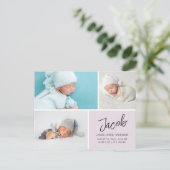 Carte Postale Faire-Part de Naissance Grille de Photos Moderne (Debout devant)