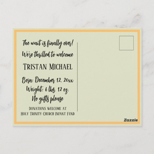 Carte Postale Faire-part de naissance Happy Chats Jouer Dormir (Dos)