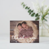 Carte Postale Faire-part de naissance Merci Décontracté (Debout devant)