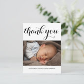 Carte Postale Faire-part de naissance Merci photo de script mode (Debout devant)