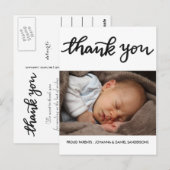 Carte Postale Faire-part de naissance Merci photo de script mode (Devant / Derrière)