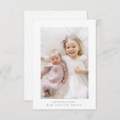 carte postale faire-part de naissance minimaliste (Devant / Derrière)