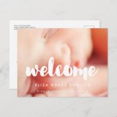 Carte Postale Faire-part de naissance moderne (Devant / Derrière)