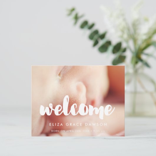 Carte Postale Faire-part de naissance moderne (Debout devant)