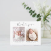 Carte Postale Faire-part de naissance moderne de bébé jumeaux ph (Debout devant)