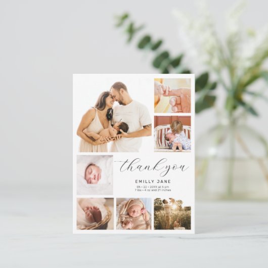 Carte Postale Faire-part de naissance moderne multi 7 collage de (Debout devant)